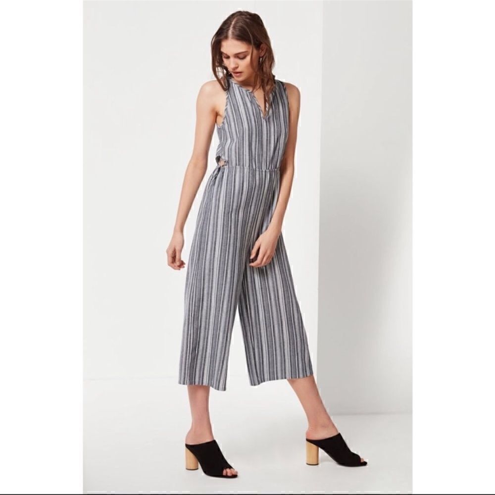 Lucca Couture Urban Outfitters Kendall Striped Cropped Jumpsuit Romper Small